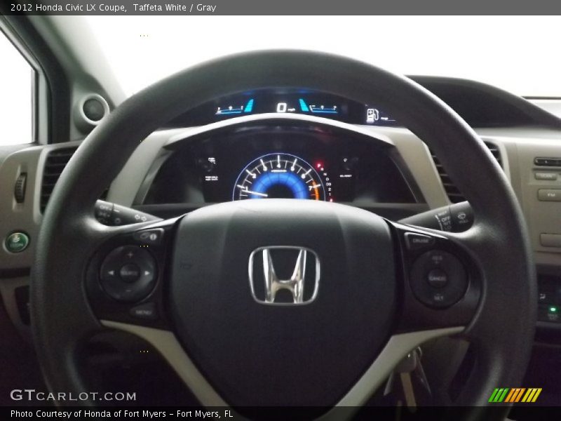 Taffeta White / Gray 2012 Honda Civic LX Coupe