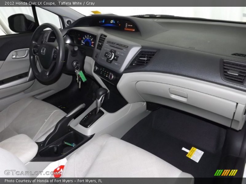 Taffeta White / Gray 2012 Honda Civic LX Coupe