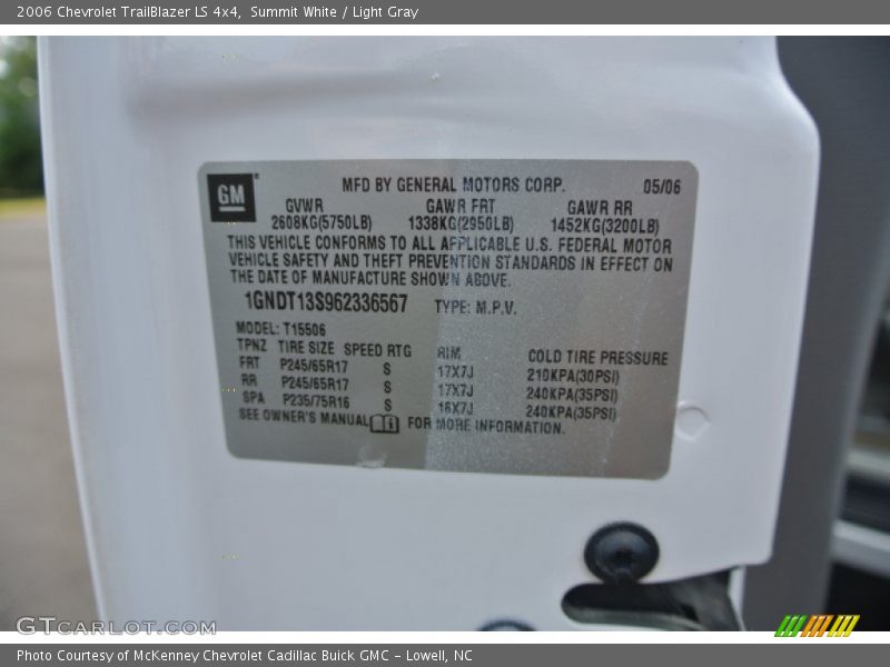 Summit White / Light Gray 2006 Chevrolet TrailBlazer LS 4x4