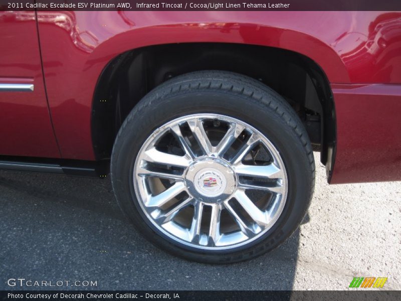 Infrared Tincoat / Cocoa/Light Linen Tehama Leather 2011 Cadillac Escalade ESV Platinum AWD
