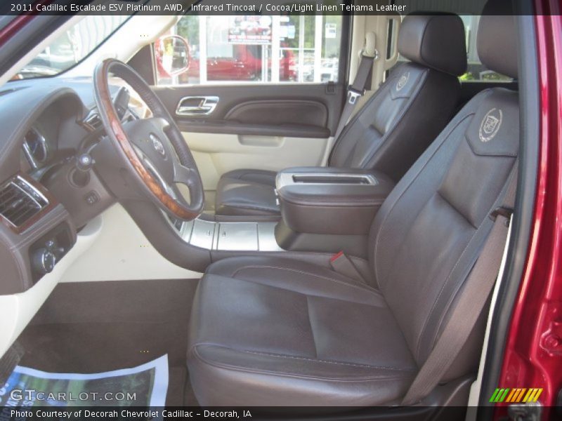 Infrared Tincoat / Cocoa/Light Linen Tehama Leather 2011 Cadillac Escalade ESV Platinum AWD