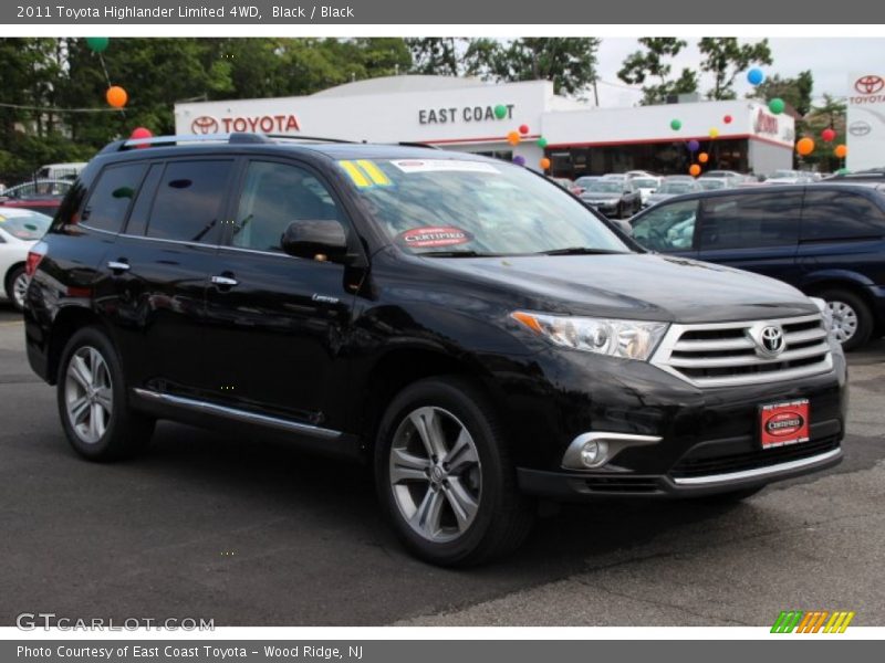 Black / Black 2011 Toyota Highlander Limited 4WD