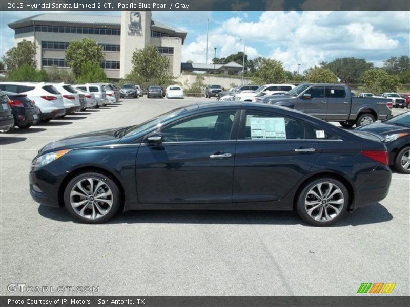 Pacific Blue Pearl / Gray 2013 Hyundai Sonata Limited 2.0T