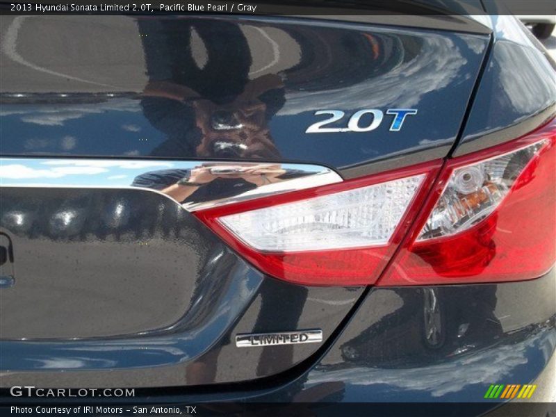 Pacific Blue Pearl / Gray 2013 Hyundai Sonata Limited 2.0T