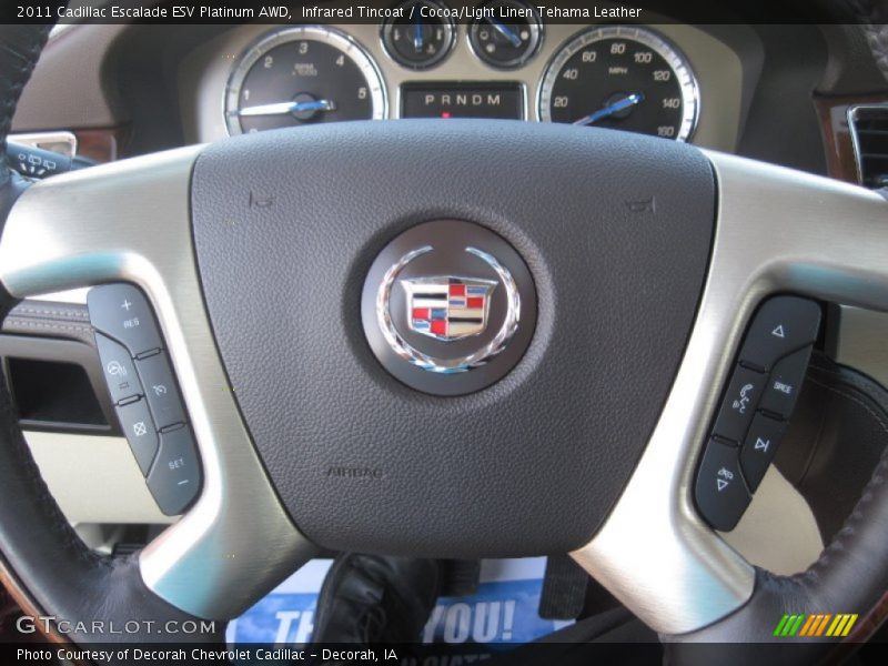Infrared Tincoat / Cocoa/Light Linen Tehama Leather 2011 Cadillac Escalade ESV Platinum AWD