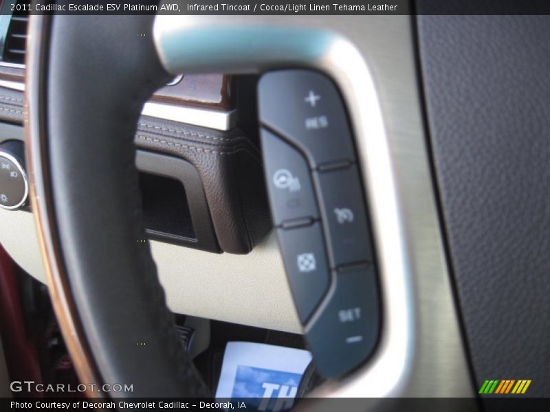 Infrared Tincoat / Cocoa/Light Linen Tehama Leather 2011 Cadillac Escalade ESV Platinum AWD