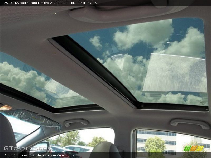 Pacific Blue Pearl / Gray 2013 Hyundai Sonata Limited 2.0T
