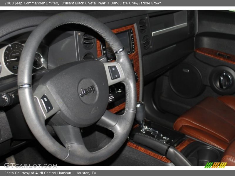 Brilliant Black Crystal Pearl / Dark Slate Gray/Saddle Brown 2008 Jeep Commander Limited