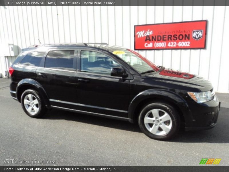 Brilliant Black Crystal Pearl / Black 2012 Dodge Journey SXT AWD