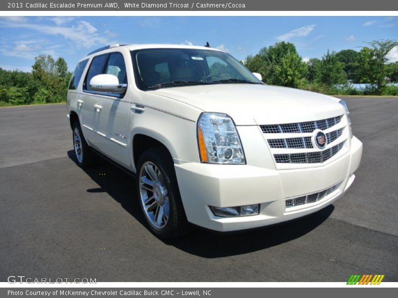 White Diamond Tricoat / Cashmere/Cocoa 2013 Cadillac Escalade Premium AWD