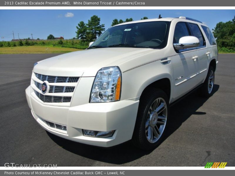 White Diamond Tricoat / Cashmere/Cocoa 2013 Cadillac Escalade Premium AWD