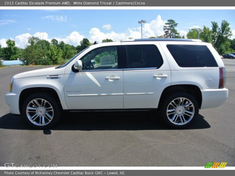 White Diamond Tricoat / Cashmere/Cocoa 2013 Cadillac Escalade Premium AWD