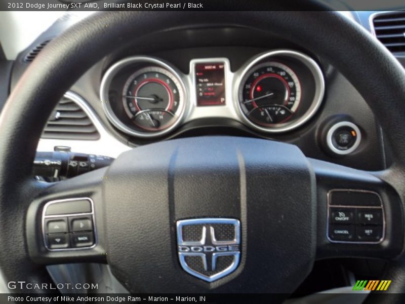 Brilliant Black Crystal Pearl / Black 2012 Dodge Journey SXT AWD
