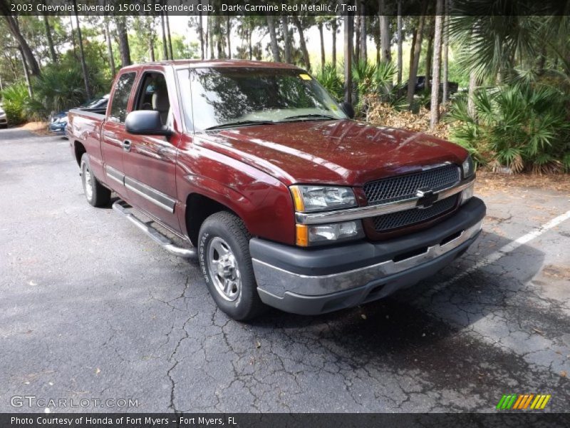 Dark Carmine Red Metallic / Tan 2003 Chevrolet Silverado 1500 LS Extended Cab