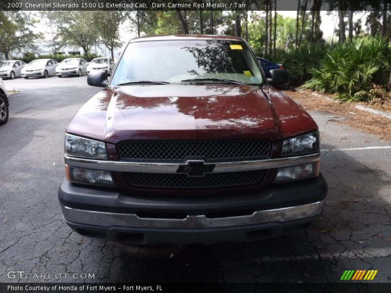 Dark Carmine Red Metallic / Tan 2003 Chevrolet Silverado 1500 LS Extended Cab