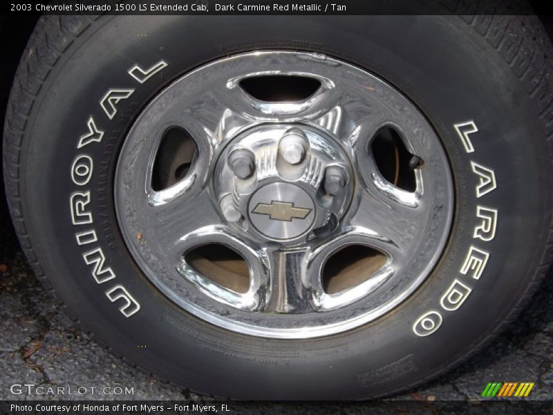 Dark Carmine Red Metallic / Tan 2003 Chevrolet Silverado 1500 LS Extended Cab