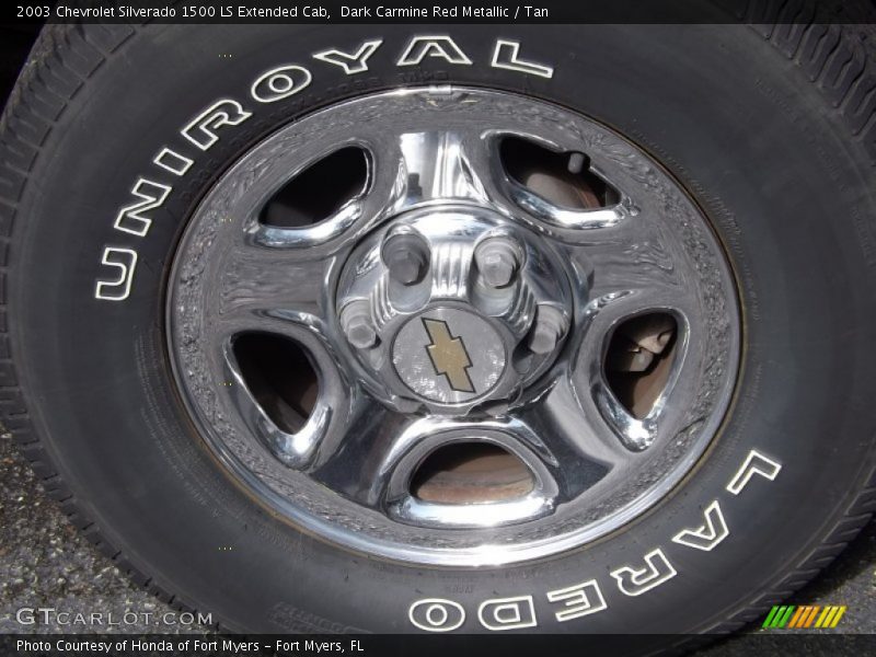 Dark Carmine Red Metallic / Tan 2003 Chevrolet Silverado 1500 LS Extended Cab