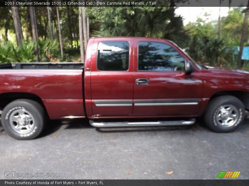 Dark Carmine Red Metallic / Tan 2003 Chevrolet Silverado 1500 LS Extended Cab