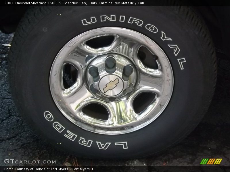Dark Carmine Red Metallic / Tan 2003 Chevrolet Silverado 1500 LS Extended Cab