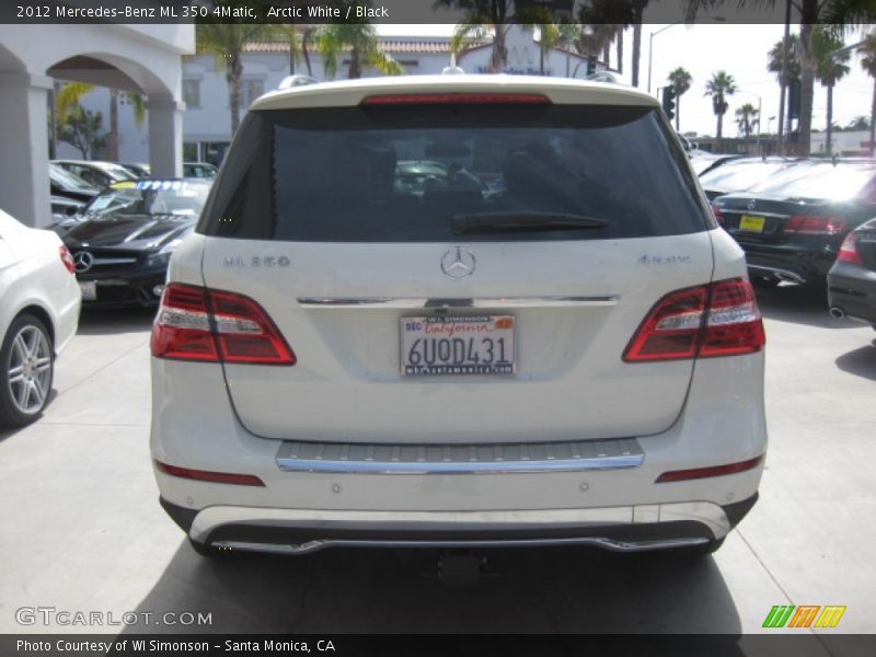 Arctic White / Black 2012 Mercedes-Benz ML 350 4Matic