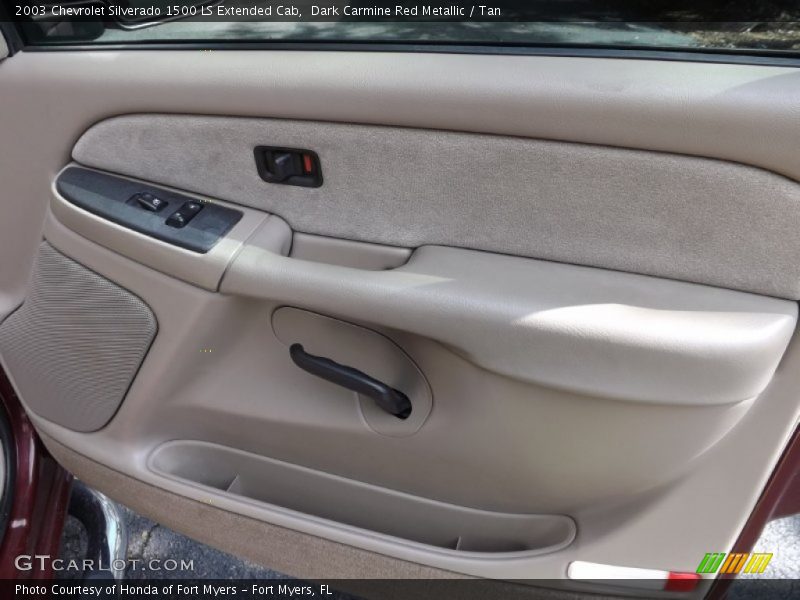 Dark Carmine Red Metallic / Tan 2003 Chevrolet Silverado 1500 LS Extended Cab