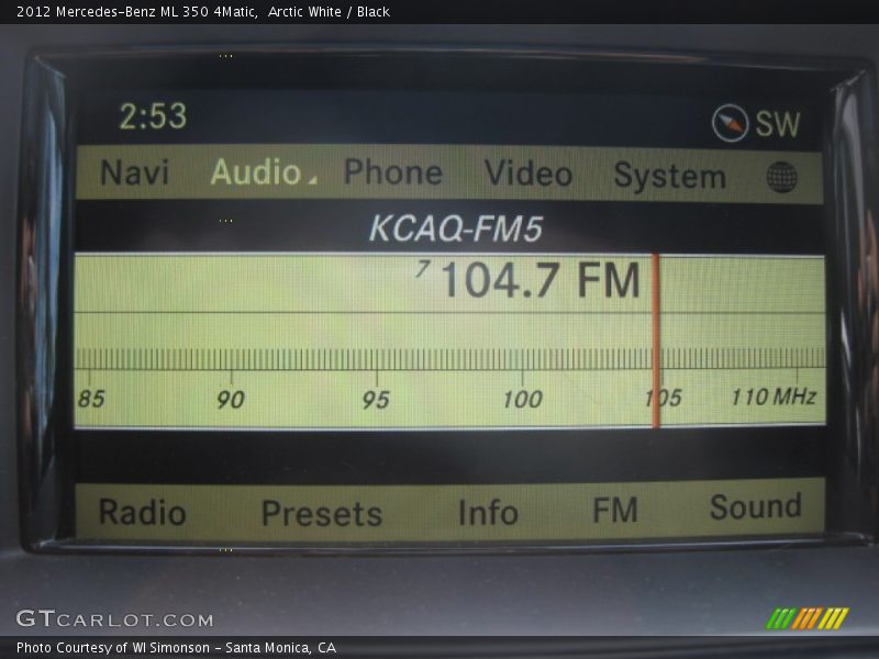 Arctic White / Black 2012 Mercedes-Benz ML 350 4Matic