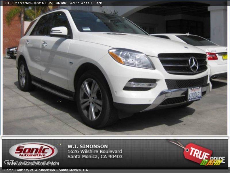 Arctic White / Black 2012 Mercedes-Benz ML 350 4Matic