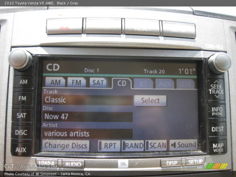 Black / Gray 2010 Toyota Venza V6 AWD