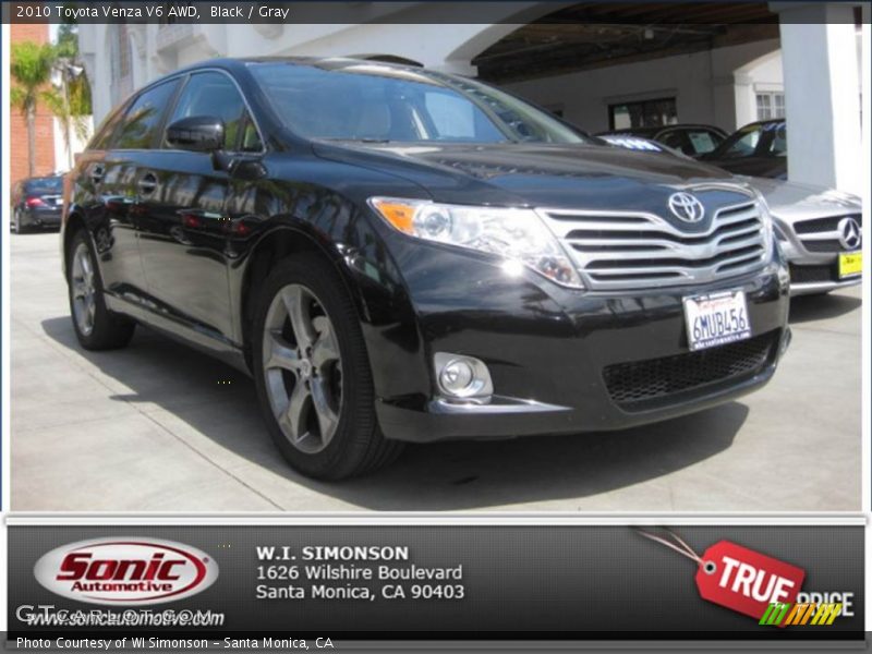 Black / Gray 2010 Toyota Venza V6 AWD