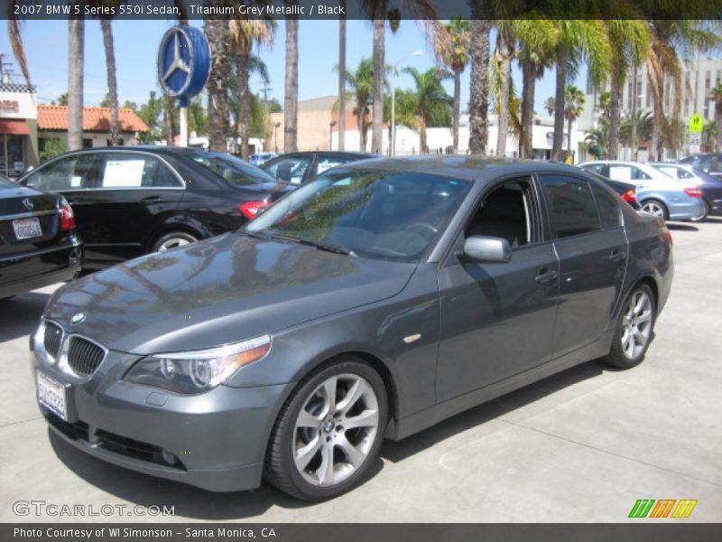 Titanium Grey Metallic / Black 2007 BMW 5 Series 550i Sedan