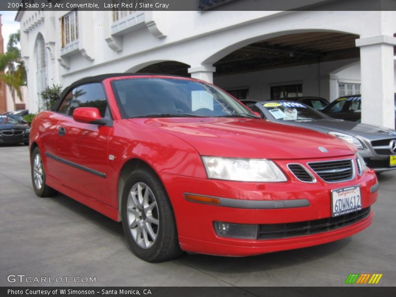 Laser Red / Slate Gray 2004 Saab 9-3 Arc Convertible