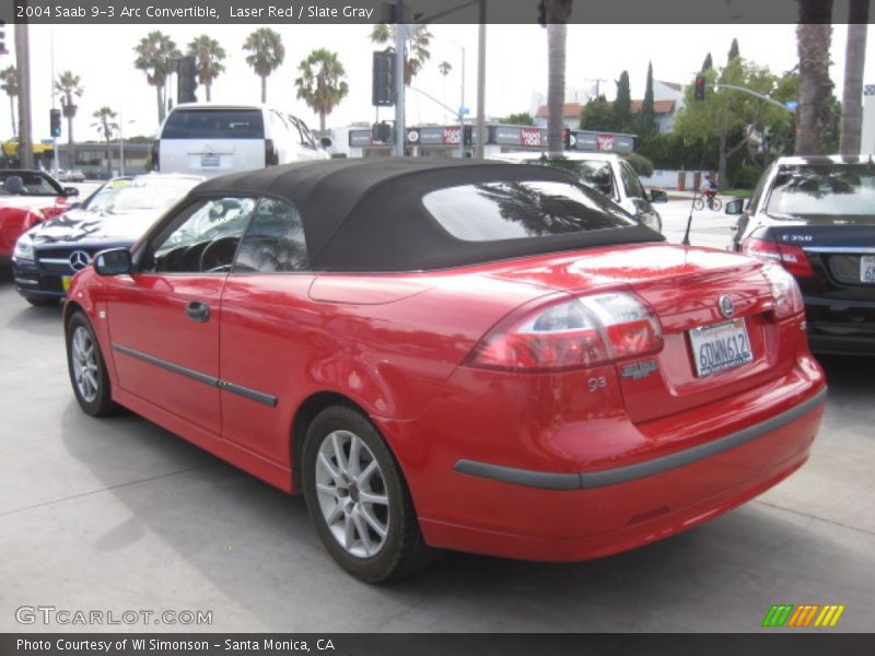 Laser Red / Slate Gray 2004 Saab 9-3 Arc Convertible