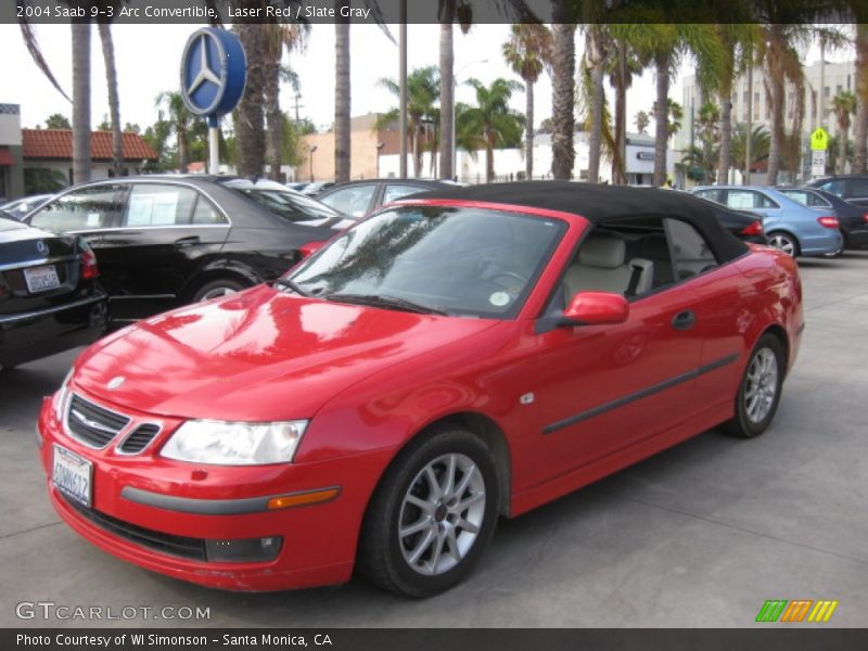 Laser Red / Slate Gray 2004 Saab 9-3 Arc Convertible