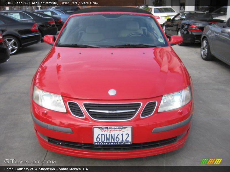 Laser Red / Slate Gray 2004 Saab 9-3 Arc Convertible