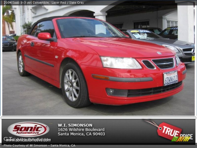 Laser Red / Slate Gray 2004 Saab 9-3 Arc Convertible