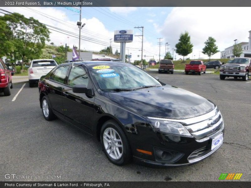 Black / Medium Light Stone 2012 Ford Fusion S