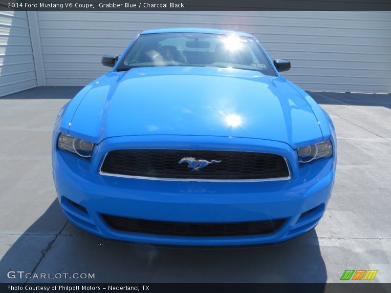 Grabber Blue / Charcoal Black 2014 Ford Mustang V6 Coupe