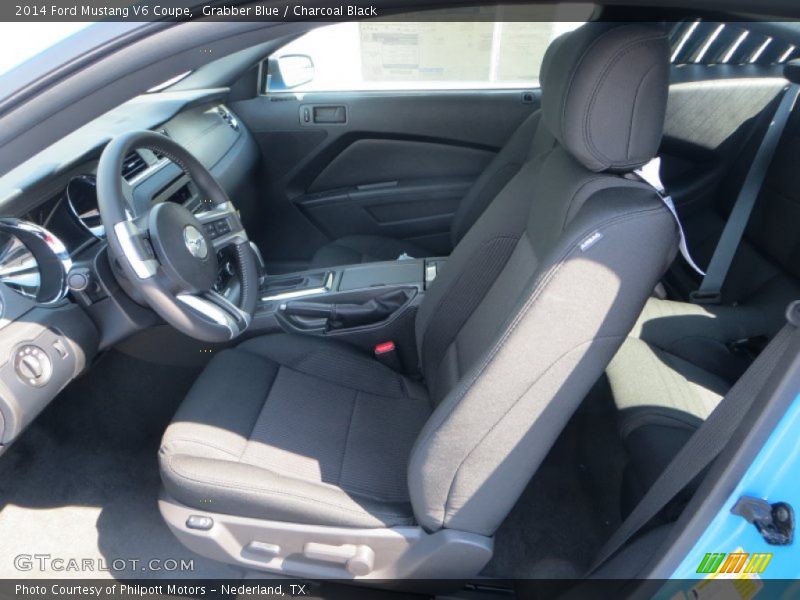 Grabber Blue / Charcoal Black 2014 Ford Mustang V6 Coupe