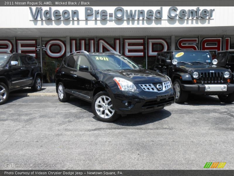 Wicked Black / Black 2011 Nissan Rogue SL AWD