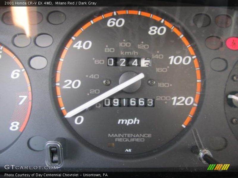 Milano Red / Dark Gray 2001 Honda CR-V EX 4WD