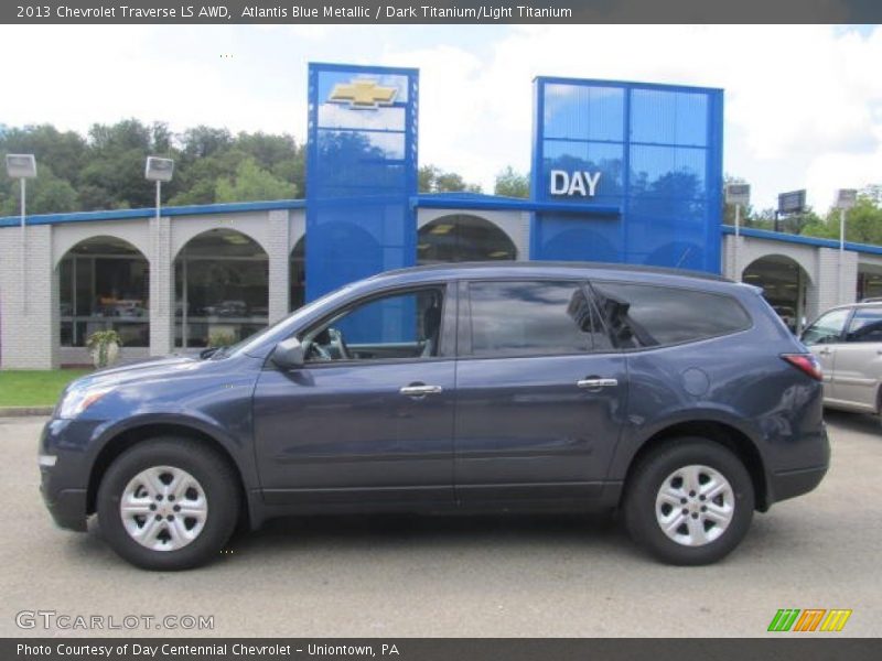 Atlantis Blue Metallic / Dark Titanium/Light Titanium 2013 Chevrolet Traverse LS AWD