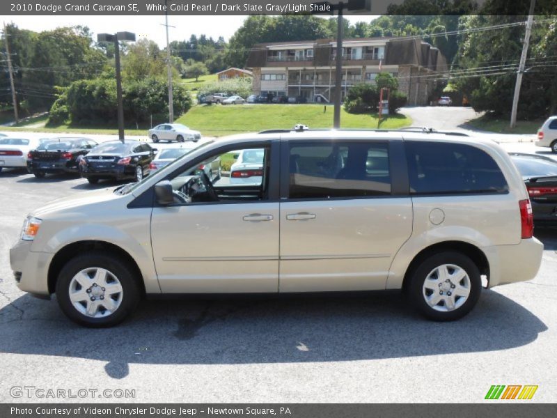 White Gold Pearl / Dark Slate Gray/Light Shale 2010 Dodge Grand Caravan SE