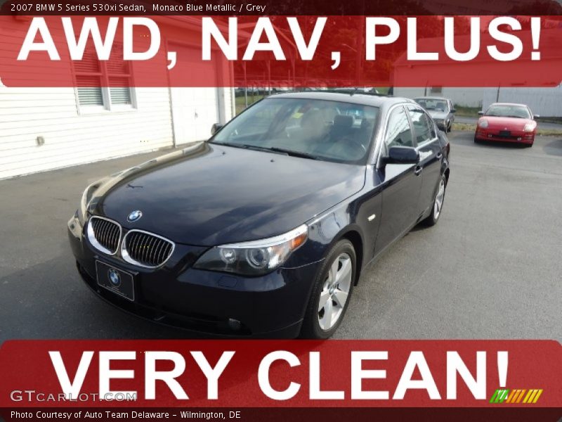 Monaco Blue Metallic / Grey 2007 BMW 5 Series 530xi Sedan