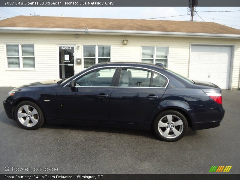 Monaco Blue Metallic / Grey 2007 BMW 5 Series 530xi Sedan