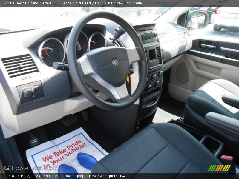 White Gold Pearl / Dark Slate Gray/Light Shale 2010 Dodge Grand Caravan SE