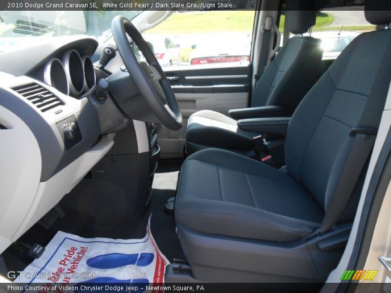 White Gold Pearl / Dark Slate Gray/Light Shale 2010 Dodge Grand Caravan SE