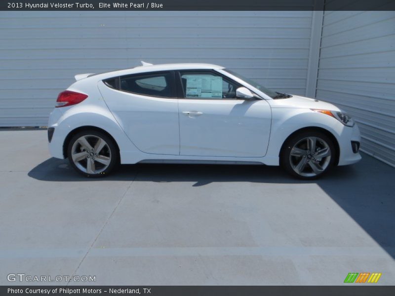 Elite White Pearl / Blue 2013 Hyundai Veloster Turbo