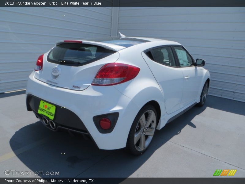 Elite White Pearl / Blue 2013 Hyundai Veloster Turbo