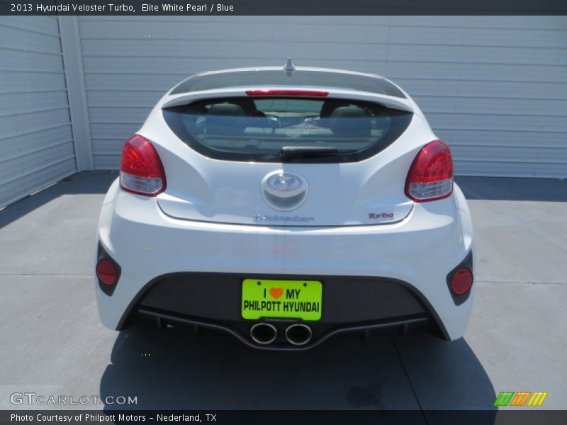 Elite White Pearl / Blue 2013 Hyundai Veloster Turbo