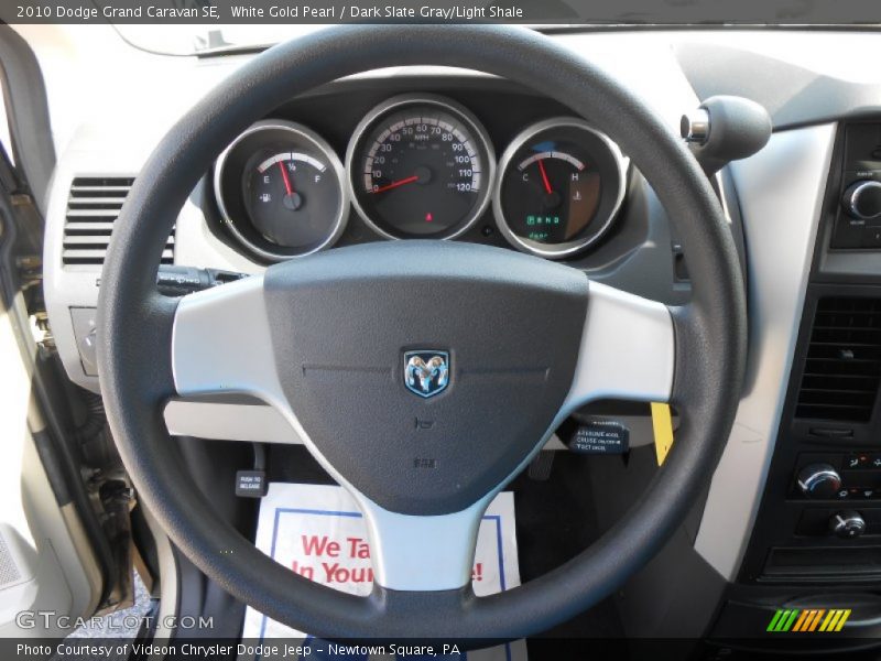 White Gold Pearl / Dark Slate Gray/Light Shale 2010 Dodge Grand Caravan SE